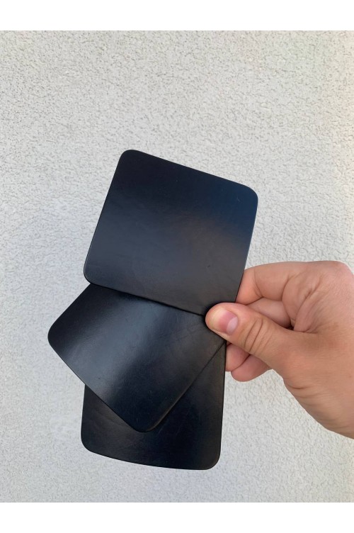 3 Black Chromexcel coasters