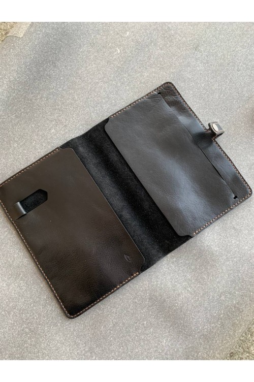 Horween leather notebook cover black