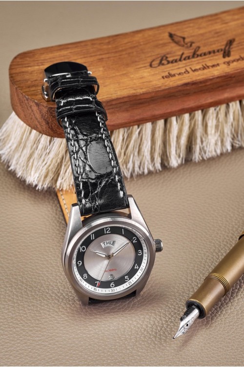 Louisiana Black flanks  - Handmade watch strap