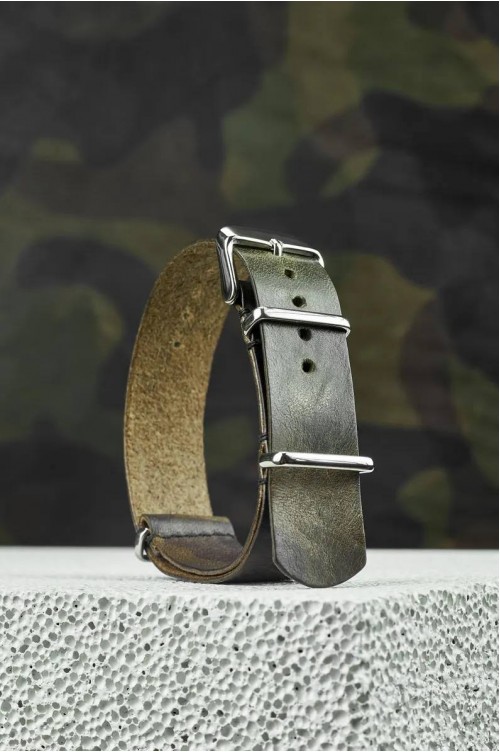 NATO Camo leather strap band 